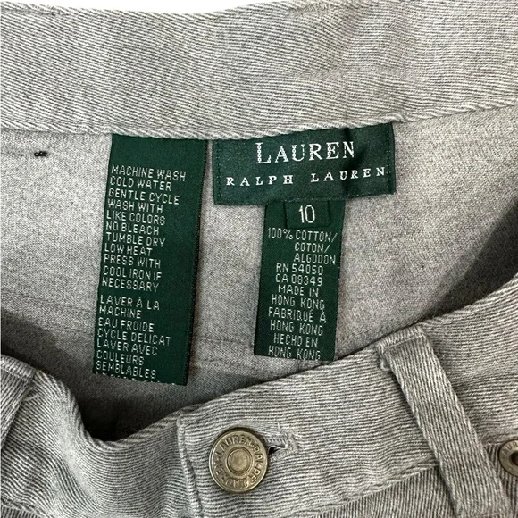 Lauren Ralph Lauren High Rise grey pants 100% Cotton,‎ Size 10, straight leg - Picture 3 of 7
